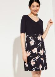 comma Sötétkék Ruha Virágok V Neck (34) (344947)