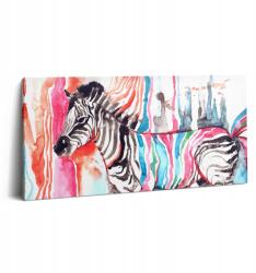Wallfluent Vászonkép Canvas Nappaliba Grafika Illusztráció Színes Állat Zebra 100x50 cm (010030010010000006095)