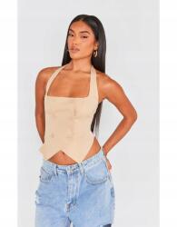 Prettylittlething Bézs Gombos Felső (38) (564184)