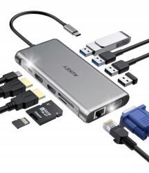 AUKEY CB-C78 Usb-c Hub 12 az 1-ben Pd 100W Hdmi 4K Vga Sd (202761456)