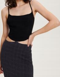 Reserved IC04107 Fekete Sima Vállpántos Felső XL