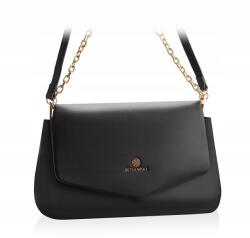 Betlewski Divatos elegáns kézitáska a flip-flop elején (BTJ-03 CZARNY)