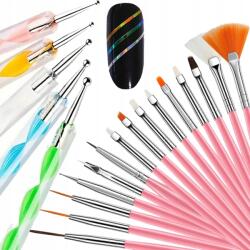  15db-os körömdíszítő ecset készlet szondák szalag (manicure, pedicure)