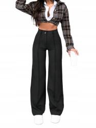 Shein Elegáns Nadrág Fekete Egyenes Magas Derekú 40 L__L - allegro - 4 510 Ft