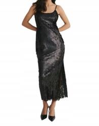 Reserved Vállpántos Maxi Ruha, fekete, Size XL, poliészter