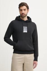 Calvin Klein pamut melegítőfelső fekete, férfi, nyomott mintás, kapucnis, J30J327525 - fekete XL