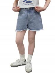 Shein Farmer Rövidnadrág Kék Világos Magas Szárú Casual 38 M__M