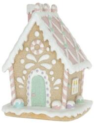  Mézeskalács ház glitteres poly 11.5x11x18cm pasztell karácsony (SFA919C23229-3N)