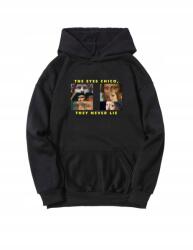 Shein Kapucnis Pulóver, nyomott mintával, Size S, 100% poliészter