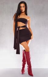 Prettylittlething Fekete Ruha Megkötős (42) (565124)