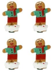 Dekoráció Mézeskalács kisfiú sállal poly 2, 7x1, 5x4, 1 cm zöld, barna 4db/csomag (LR24B-6529)