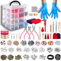 Ékszerkészítő Készlet Fülbevaló Karkötők Gyöngyök Diy 2062 db-os