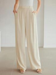 Shein DC15106 Shein Elegáns Bézs Széles Magas Derekú Nadrág (34) L