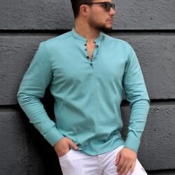  Férfi Ing Casual 3XL Hosszú Ujjú Pamut Prémium Zöld 46/47 Nagy (60-110-502)