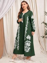 Shein Zöld Ruha, maxi, virágmintás, Size 44, 100% poliészter