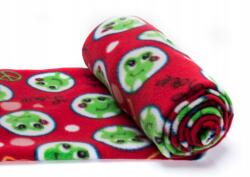 Orient Fashion Kötött polár nyomtatott piros békák 1/2 Mb (Polar_drukowany Nr_15_Czerwone_Zabki 0,5)