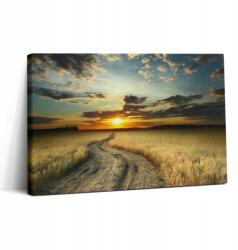 Wallfluent Vászonkép Canvas Grafika Hálószobába Mezei út és naplemente 30x20 cm (010030010150000001517)