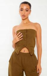 Prettylittlething KC74318 Felső Mellény Gombos Khaki Prettylittlething Petite (12) L