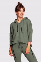 BeWear Női Pamut Melegítő Felső, Selymes, Lengébb, Kapucnis, Khaki, 44/46, 2/3XL
