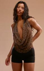 Prettylittlething Barna Állatmintás Felső Mély Dekoltázs Laza Prettylittlething 40