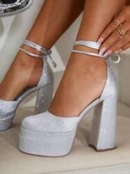 Shein T12303 Díszített Platform Cipő (23) 37 (sx2305165537838309)