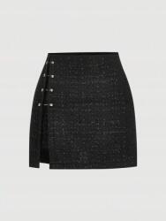 Shein Fekete Mini Cipzáras Szoknya (4XL) (587591)