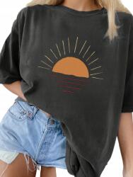 Shein Póló Szürke Nyomtatott Casual 38 M__M