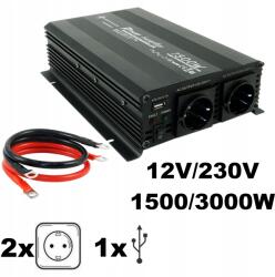  Feszültség Átalakító 12V/230V Teljesítmény 1500/3000W