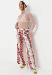Missguided Szatén Állatmintás Nadrág, Size 32, poliészter, magas derék (351485)