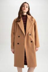 DeFacto KU141 Defacto Bézs Oversize Kabát Kétsoros Xs