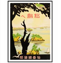 PosterTones Fali poszter Tengeri hullámok Japán sziget A3 (plp-29_7x42-w0008740)