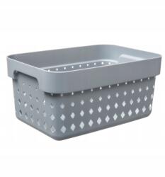 Plast Team Kosár Tároló Kosár Organizer Seoul 5L Szürke 26x18x12, 6CM (40P-KOS-6023/S)