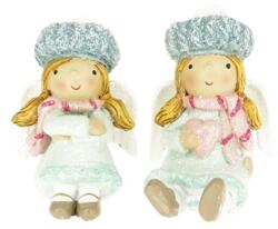  Dekoráció Angyal sapkában, szívvel ülő glitteres poly 4, 2x4x6, 5 cm menta, rózsaszín 2 féle, 1 db, pasztell karácsony (MX232041-2.5B)