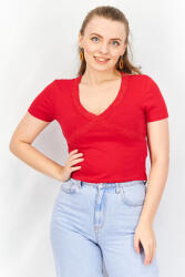 Jennyfer LC75316 Jennyfer Piros Felső Nyakkivágás V Csipke Rövid Ujjú (27) S