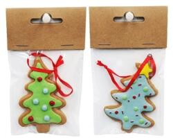  Dekoráció mézeskalács karácsonyfa, akasztós poly 5, 1x3x8 cm kék, zöld 2 féle, 1db (LR24B-7244/LR24B-7245)