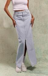 Prettylittlething Magas Derekú Farmer Maxi Szoknya, Size 38, kék, 100% pamut