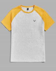 Shein Póló Szürke Sárga Ujjú Casual L__L