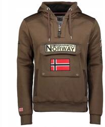 Geographical Norway Geo Norway férfi sport pulóver meleg kapucnis kenguru pamut divatos (WW2487H/GN-Brown)
