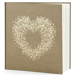  Esküvői vendégkönyv - Natúr szív