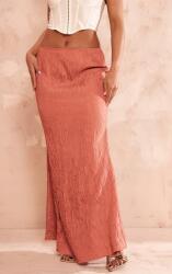 Prettylittlething Texturált Maxi Szoknya, Size 38, korall színben