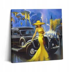 Wallfluent Vászonkép Canvas Lakberendezés Nappali Hölgy Hegedűvel Retro Stílusban (010030010270000052063)