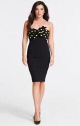 GUESS Fekete ruha, vállat szabadon hagyó, ceruza szabás, térd felett, méret M (379900)