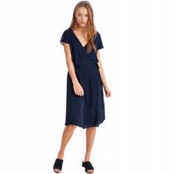 ICHI sötétkék ruha, borítékos nyakkivágással, Size M (372871)