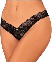 Obsessive Donna Dream - csipkés nyitott tanga (fekete) (23223401101) - padlizsan