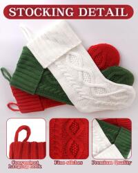 Innap BIAŁA. czerwony. zielony Karácsonyi Kandalló Zokni 46 cm hosszú XXL (skarpeta świateczna sk1002)