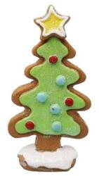  Mézeskalács karácsonyfa, álló glitteres poly 5, 1x2, 3x9, 8 cm zöld, sárga (LR24B-2875)