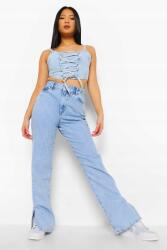 Boohoo KC36117 Boohoo Petite Egyenes Farmer Nadrág Kivágás Magas Derekú S