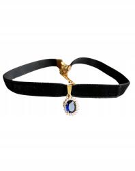  Nyakba akasztható bársony fekete csillogó nyaklánc arany cirkónia ajándék