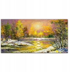 Coloray Vászonkép keretben Erdő tél víz 100x50 cm (010030010010000017333)