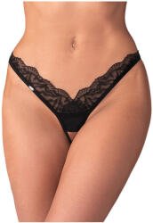 Obsessive - áttetsző, csipkés tanga (fekete) (23229351111) - padlizsan